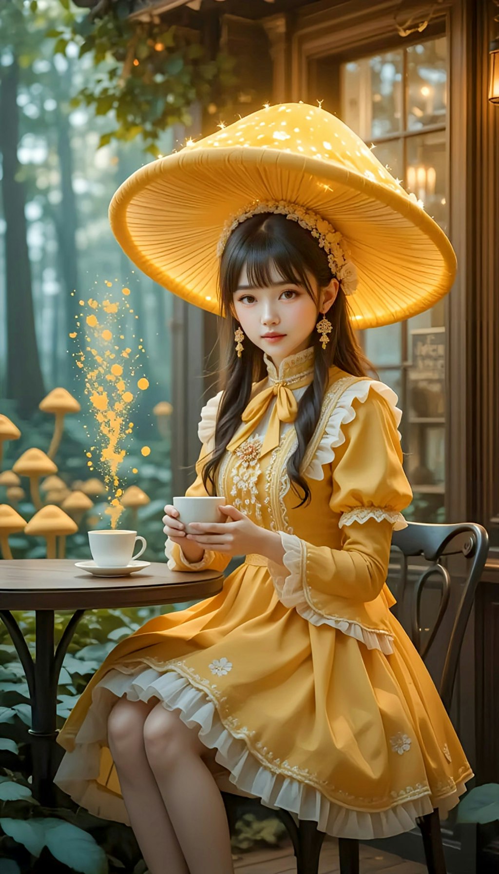 お茶会のきのこノコちゃん