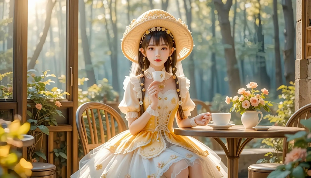 お茶会のきのこノコちゃん