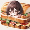 眼鏡女子 楓のサンドイッチ