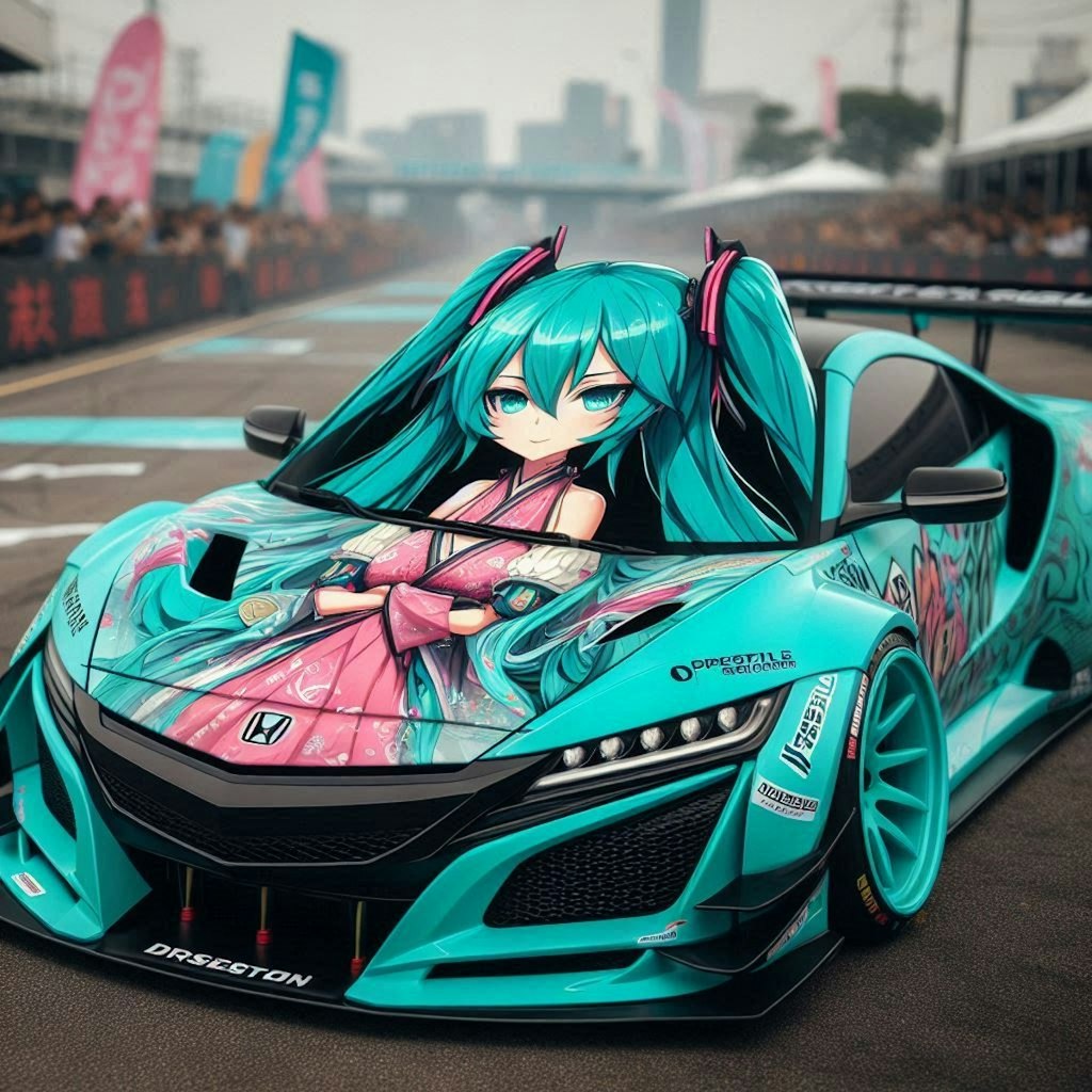 初音ミクカラーのNSX