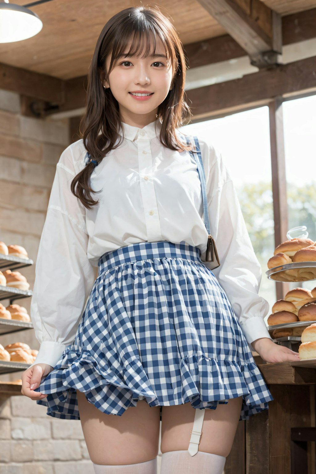 綺麗な足のパン屋の店員 2