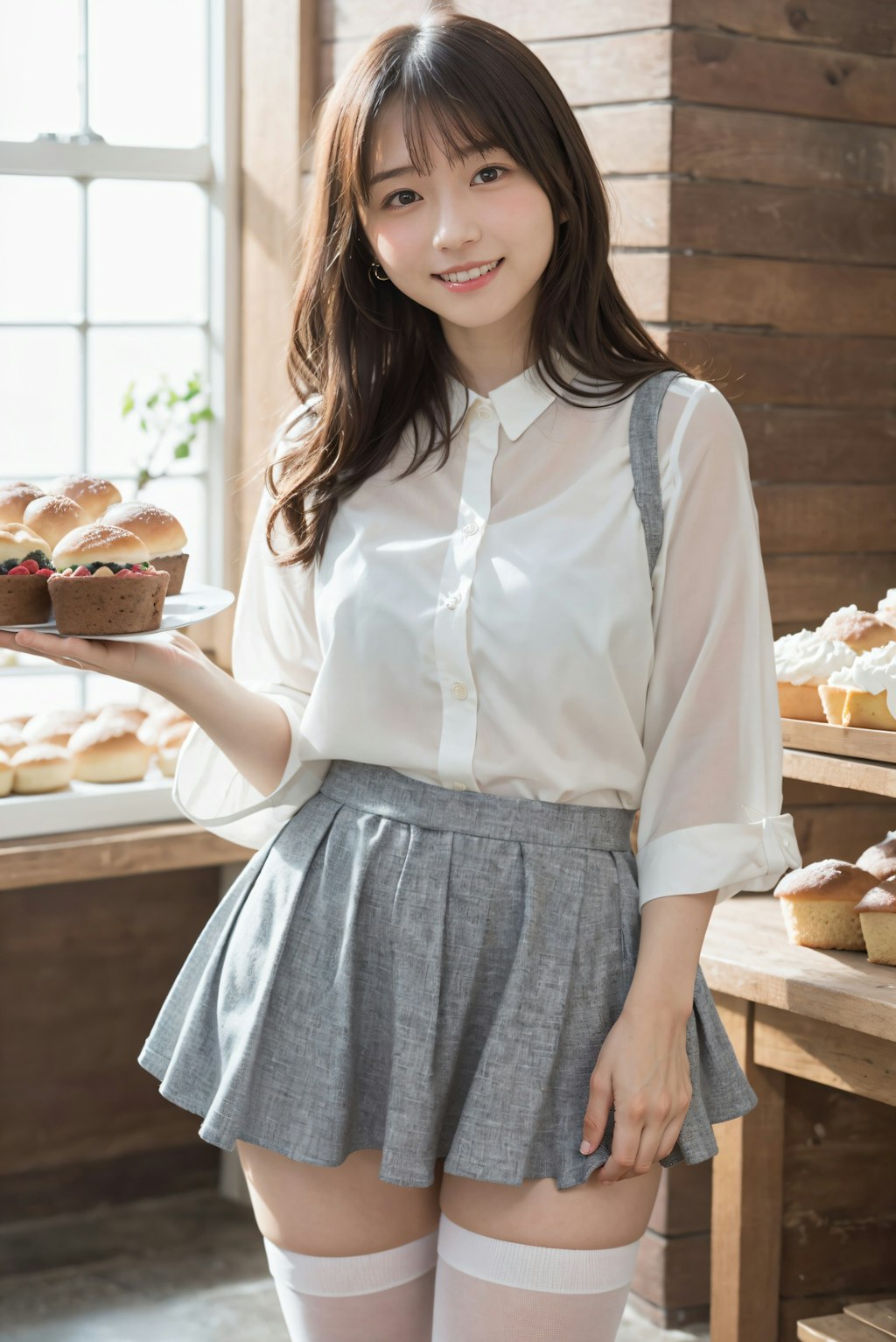 綺麗な足のパン屋の店員 2