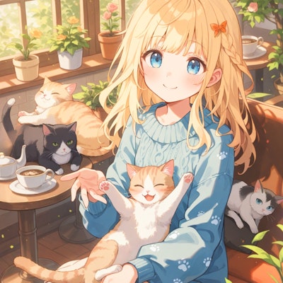 猫とじゃれ合う癒やしタイム