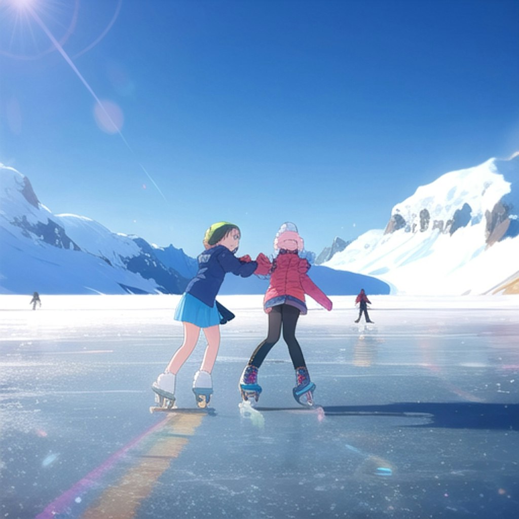 大氷原のスケート