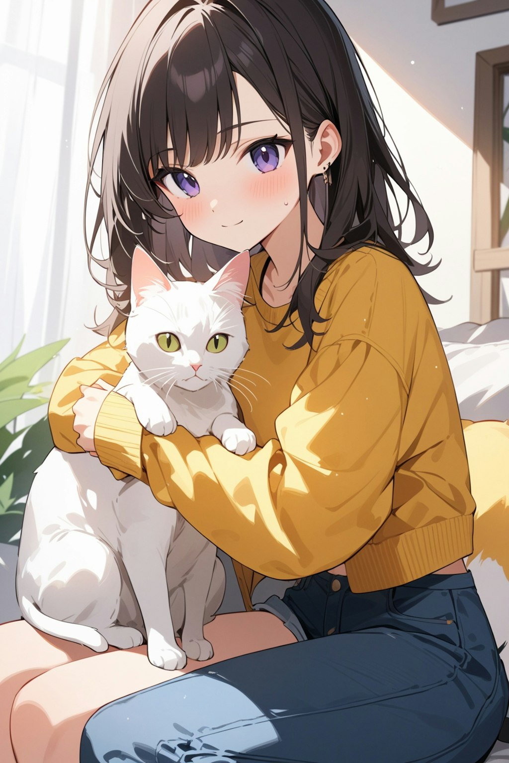 猫ちゃんと一緒