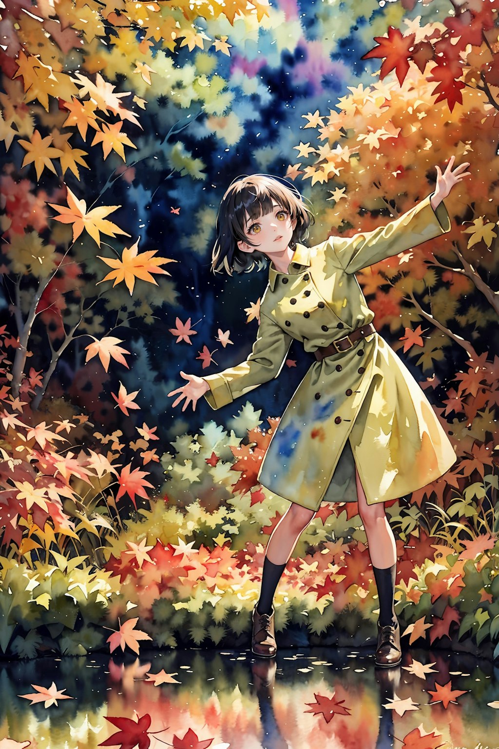 紅葉を行く