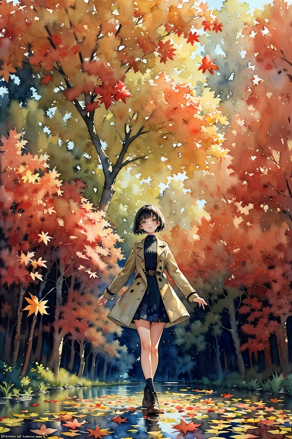 紅葉を行く