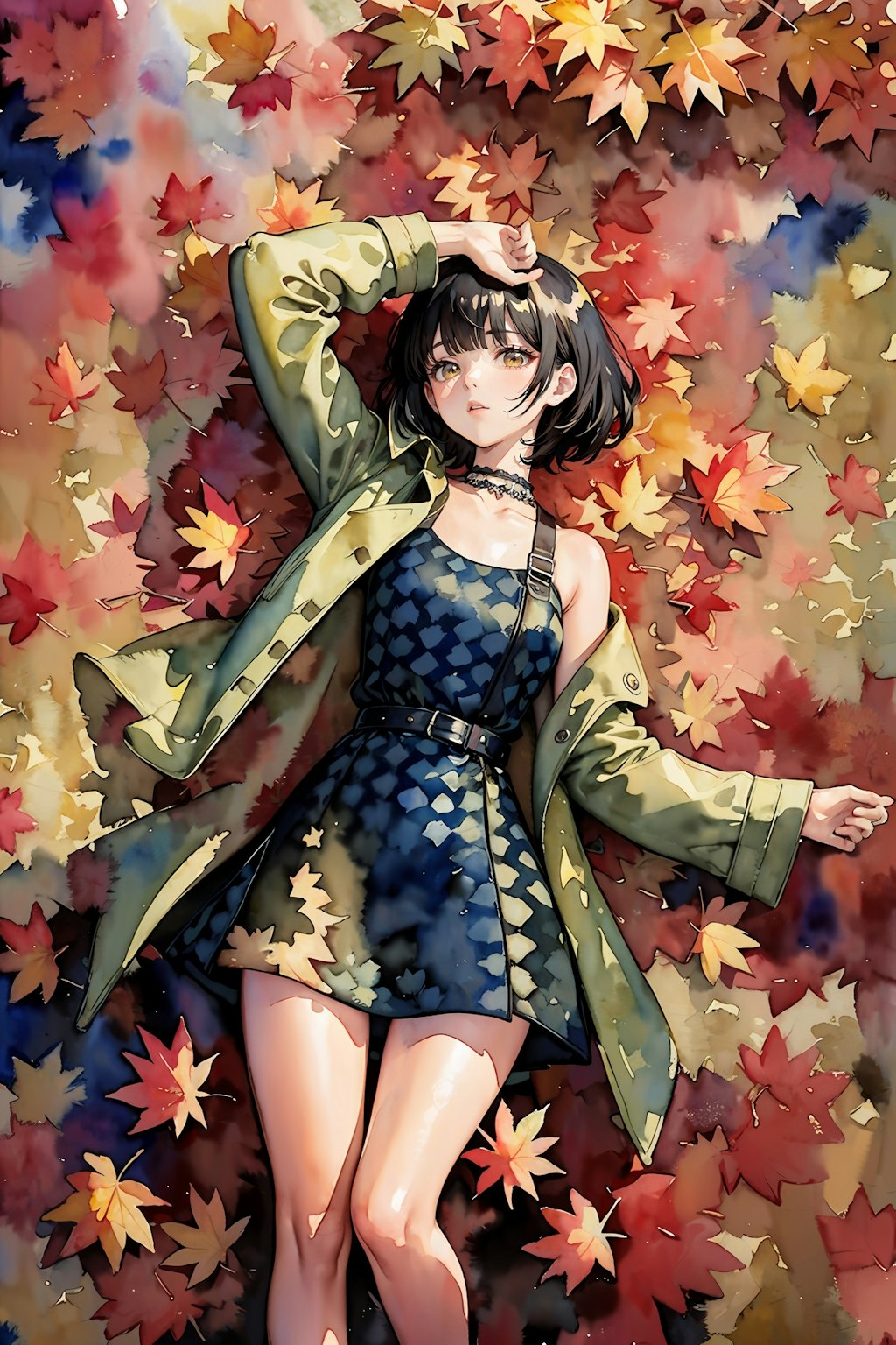 紅葉を行く