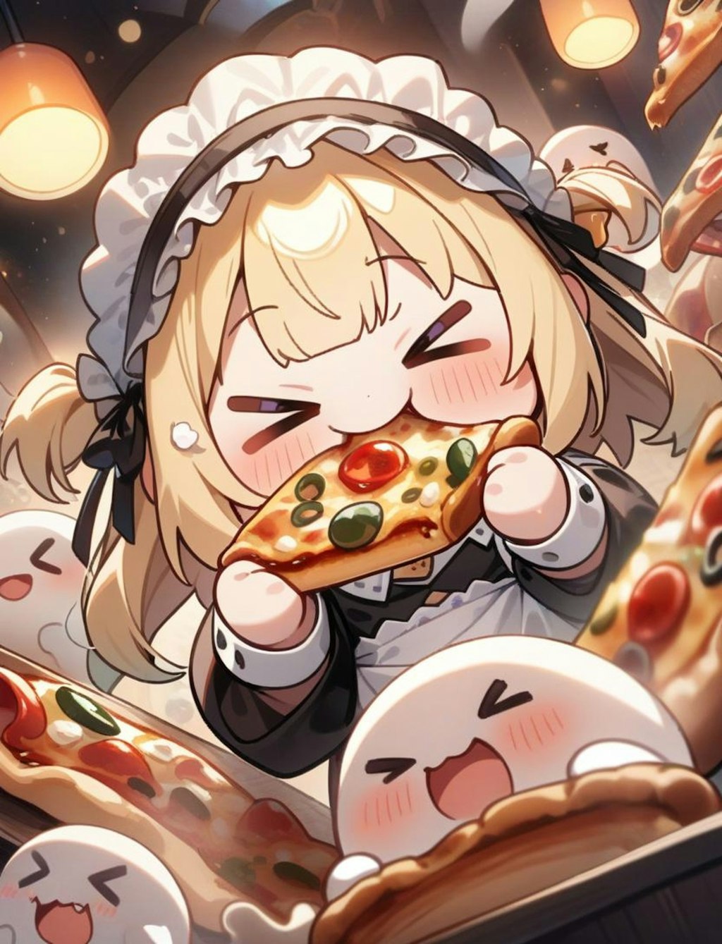 👻🍕ちちぷいハロウィン最終夜！おピッツァ食べるよ！メイドちゃん！🍕👻