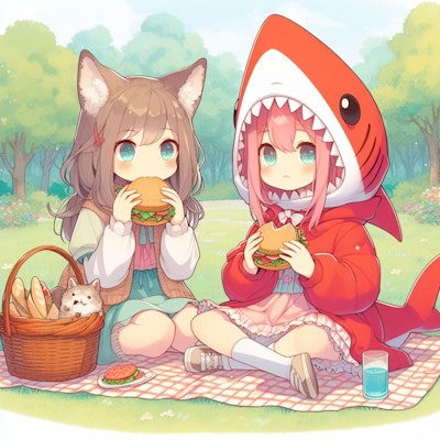 ふたりは仲良し -サメ少女とオオカミ少女-