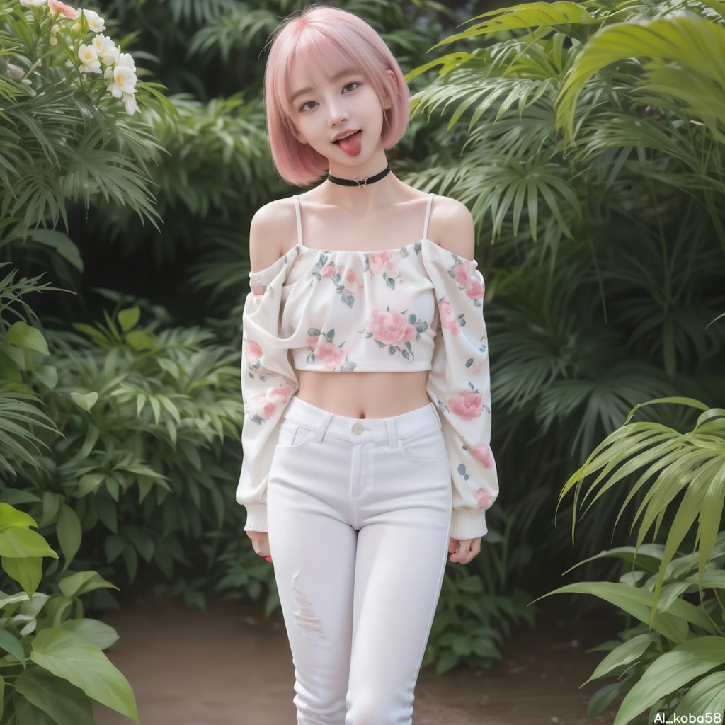 Vol48_Floral off-shoulder top