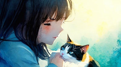 (Trying SD3 locally) Girl and Cat