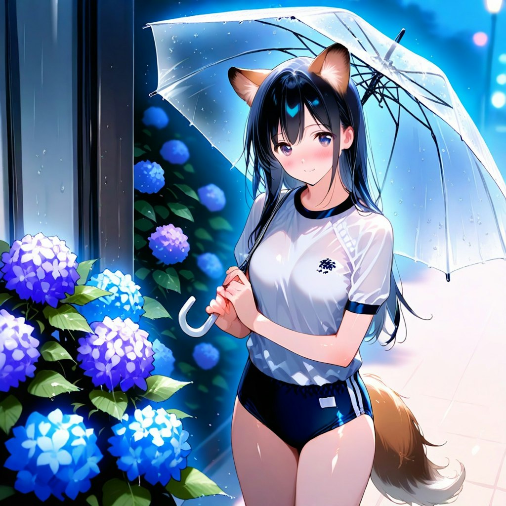 ビニール傘とブルマと！