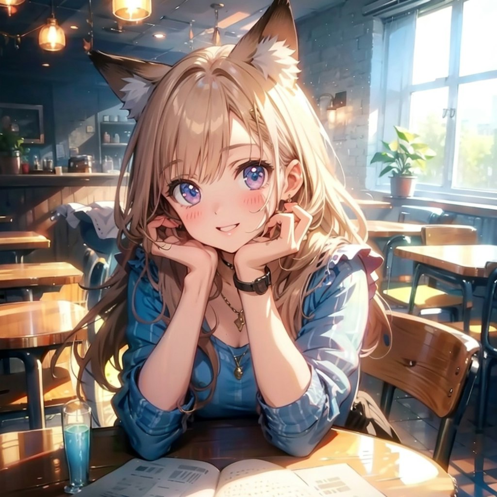 カフェにて