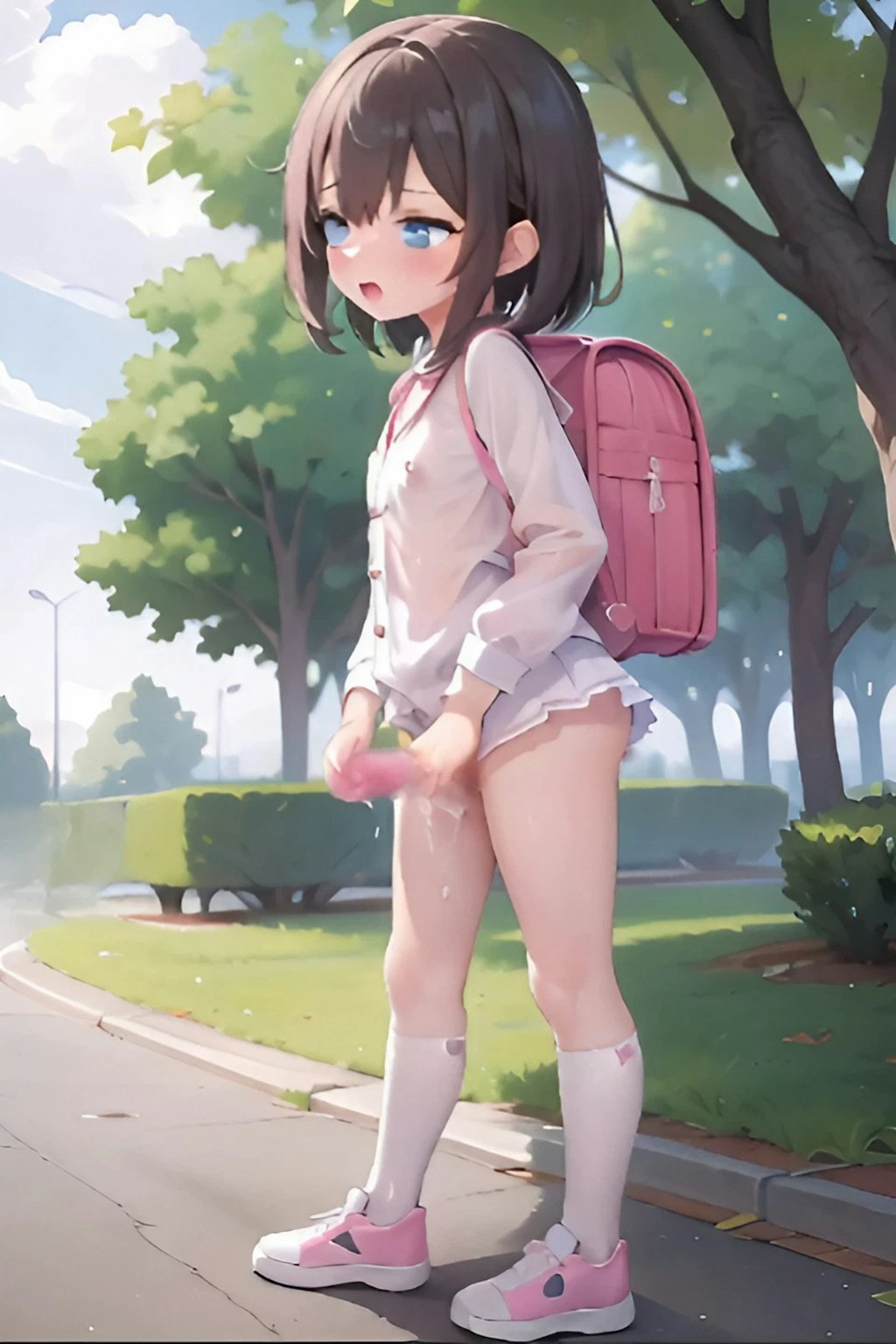 ランドセル少女(ふたなり)がお外で気持ちいい・・・❤