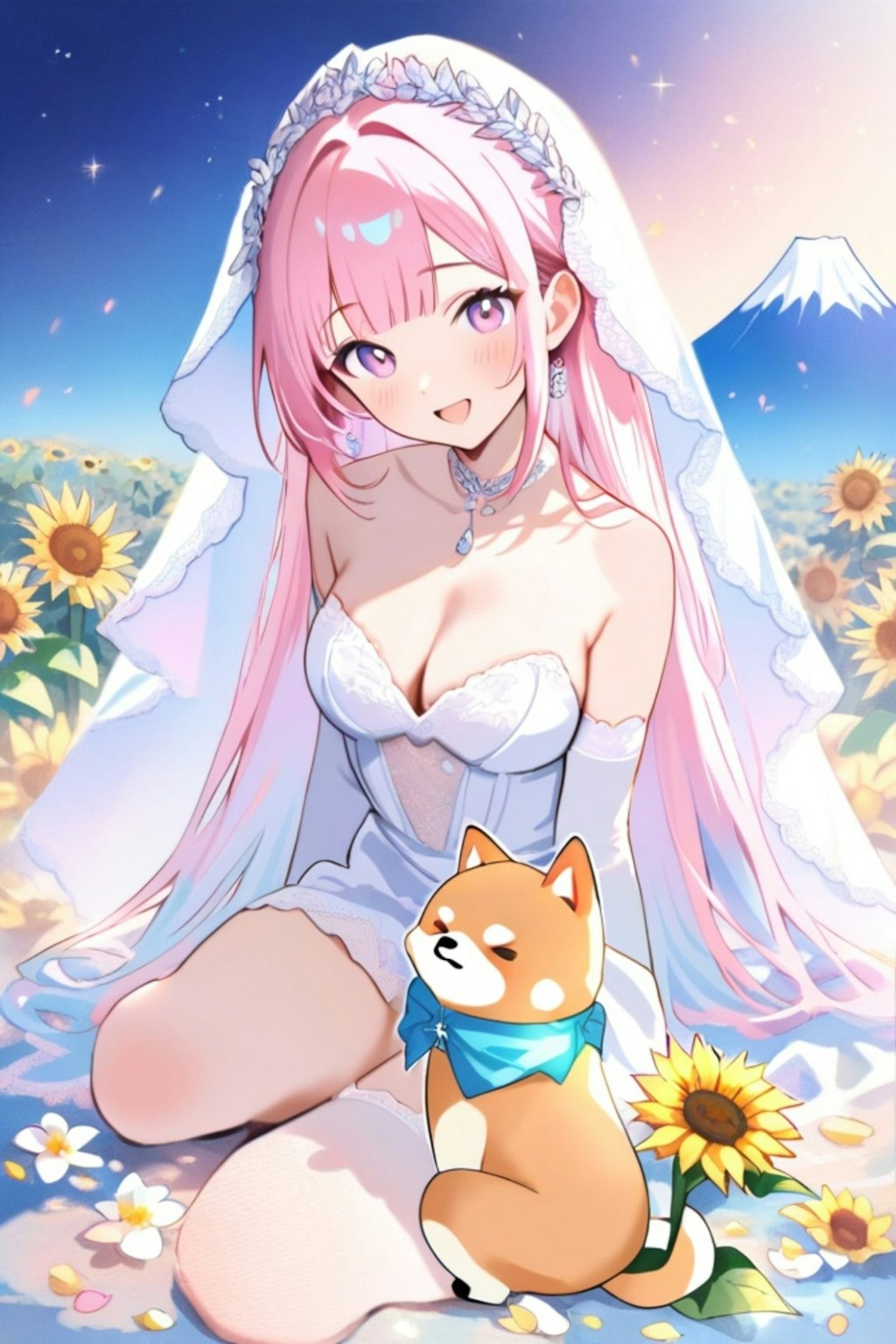 柴犬と花嫁ちゃん