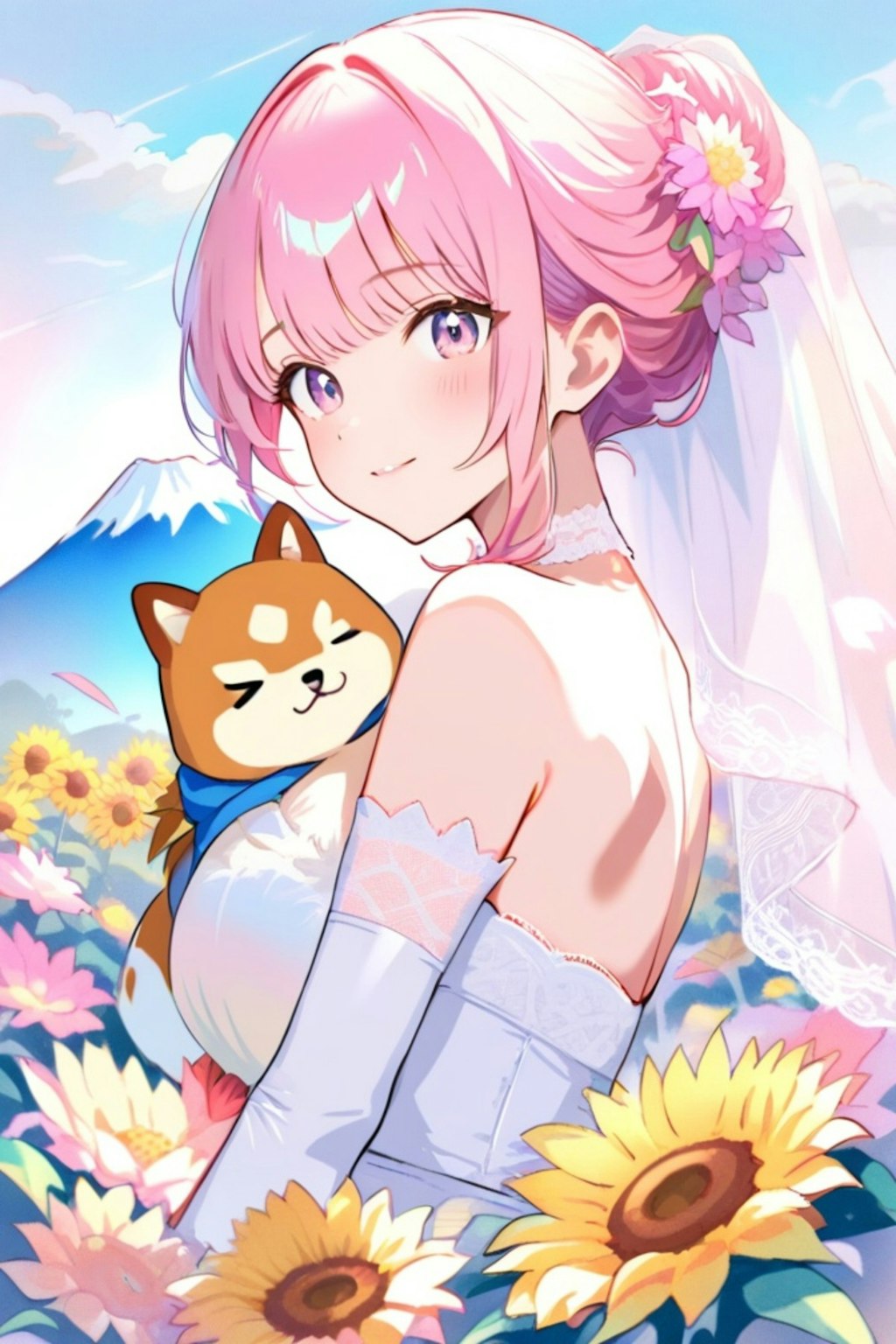 柴犬と花嫁ちゃん