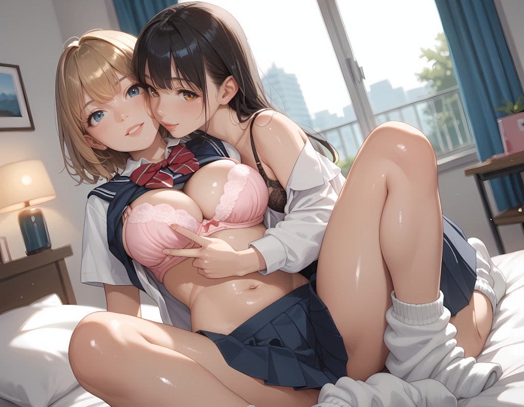 百合っぽいJKの絡み