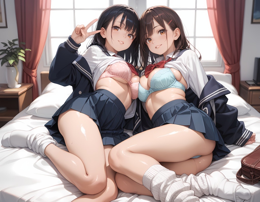 百合っぽいJKの絡み