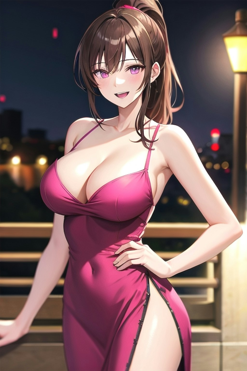 スリットドレスを着ているお姉さん