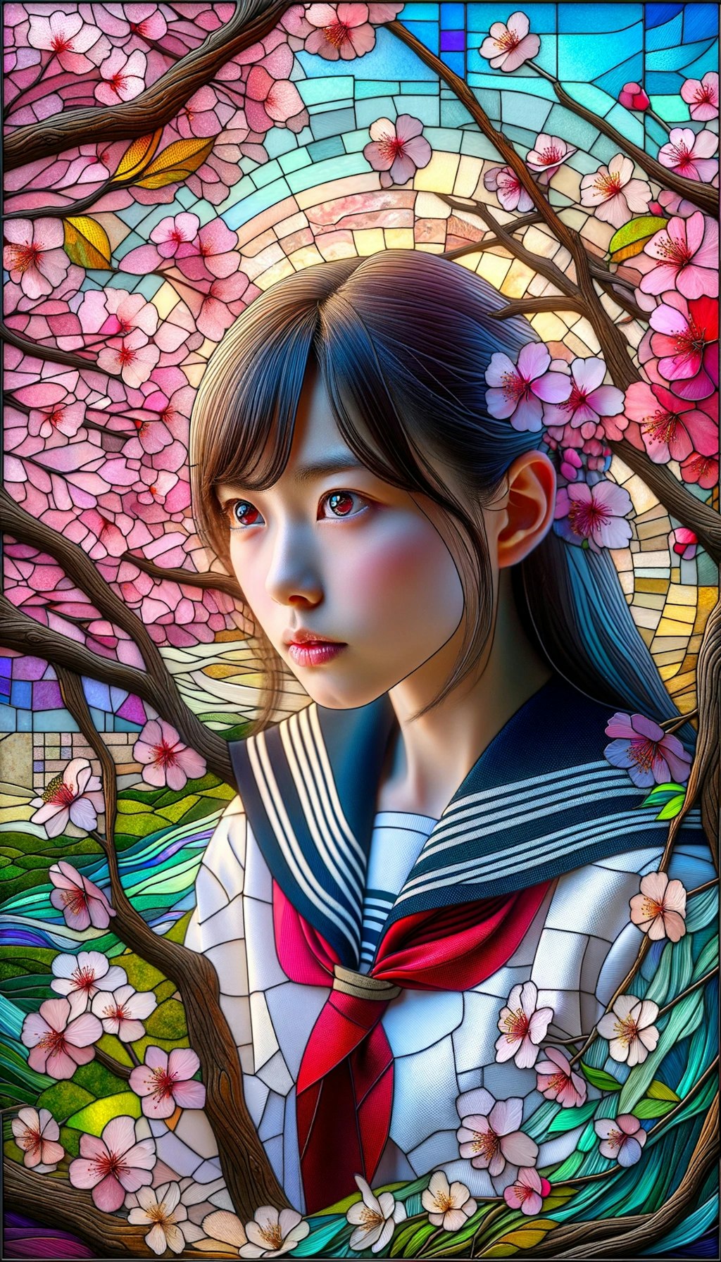 桜の少女とステンドグラス