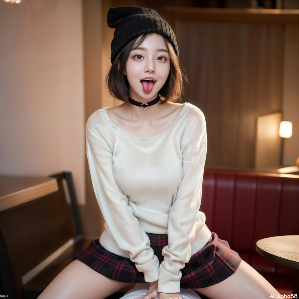 Vol4_White knit sweater