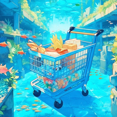 水の中でお買い物