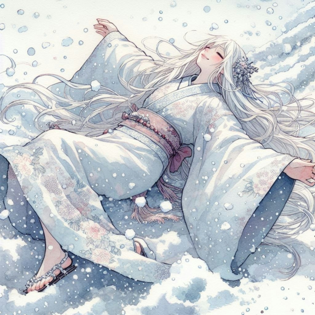 おおはしゃぎ雪女さん