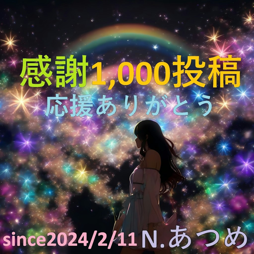 1,000投稿に感謝して 3部作(①アート系)