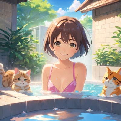 猫と入浴