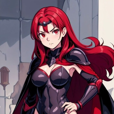 赤髪のレオタード女戦士