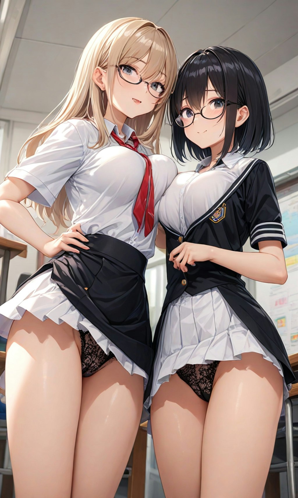 パンチラとセーラー服と眼鏡と女子高校生と