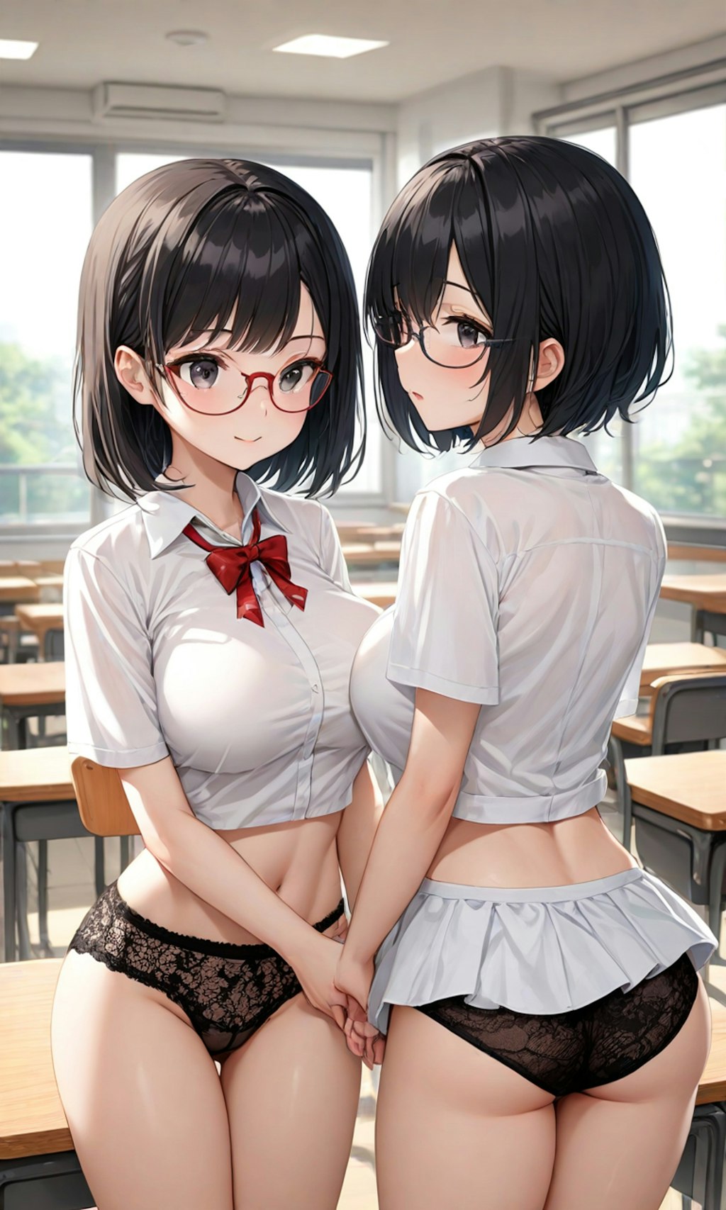 パンチラとセーラー服と眼鏡と女子高校生と