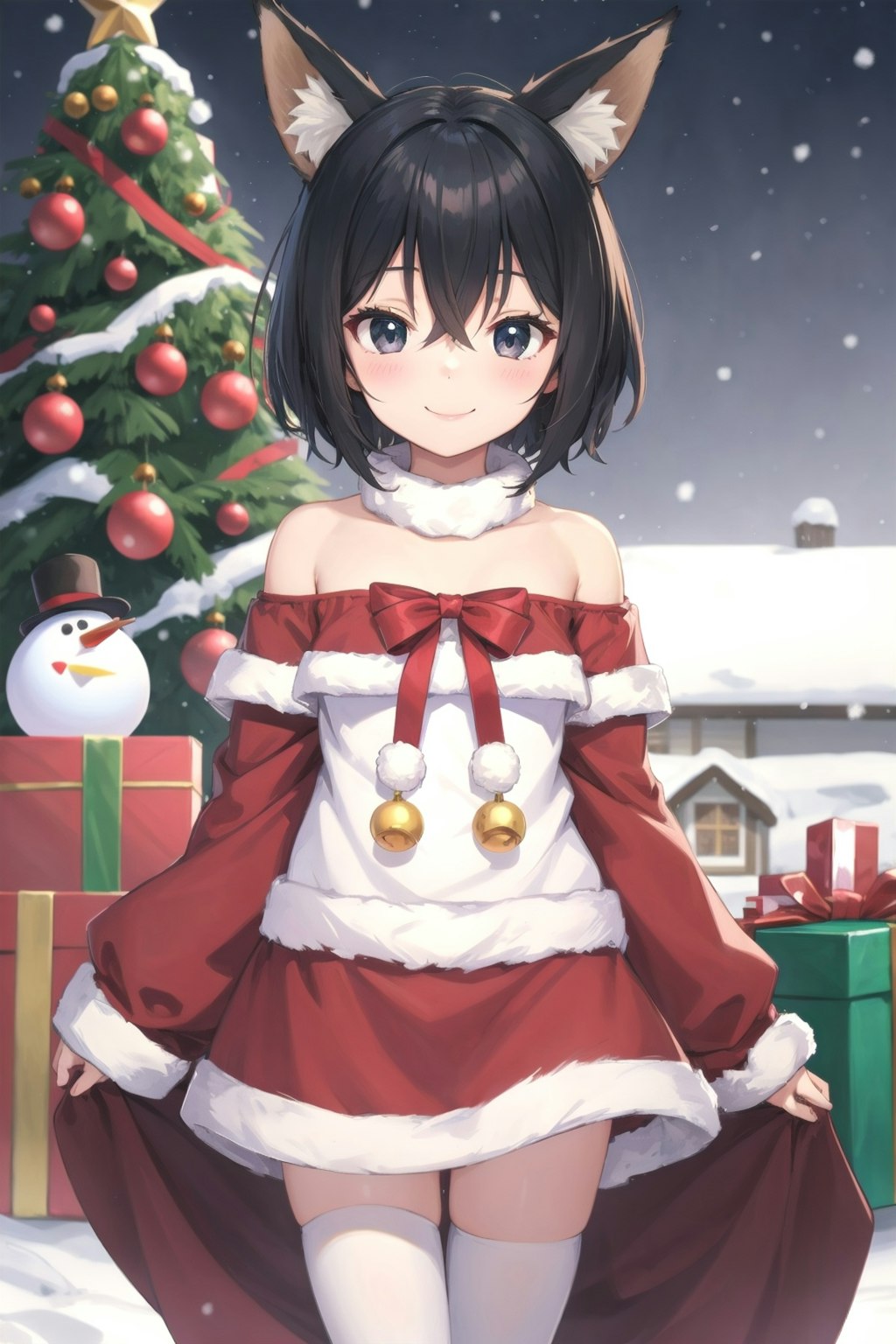 クリスマスコスチューム狐娘さん