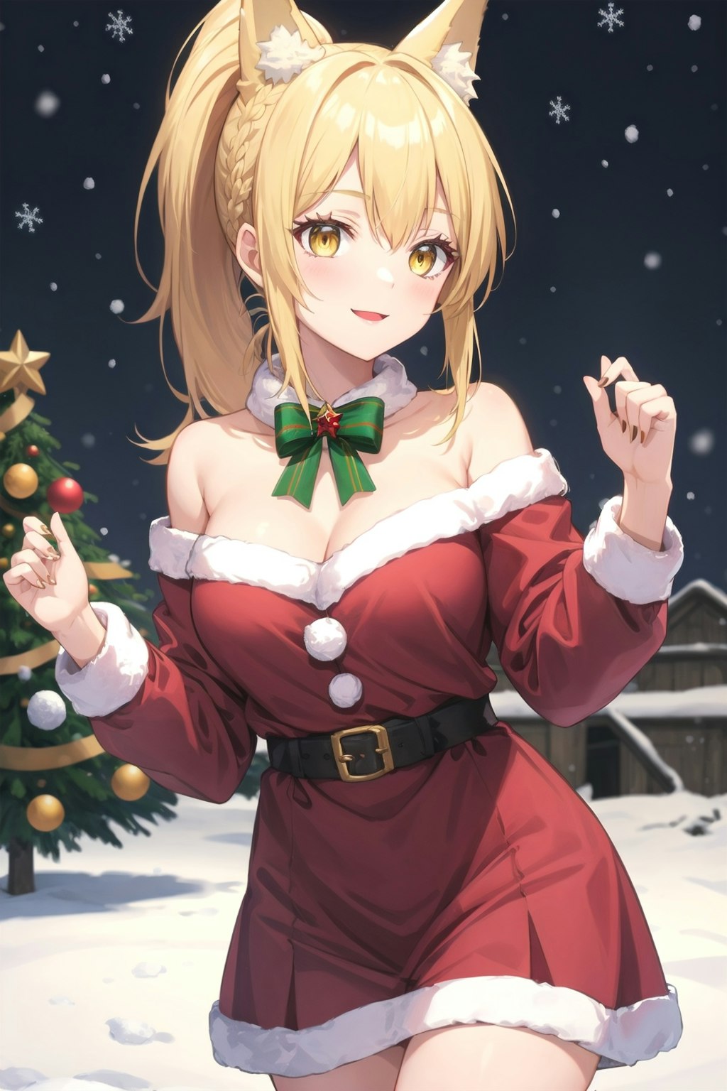 クリスマスコスチューム狐娘さん