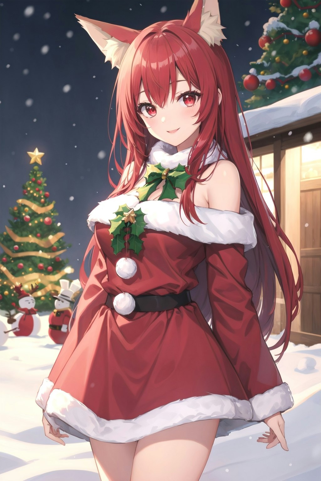 クリスマスコスチューム狐娘さん