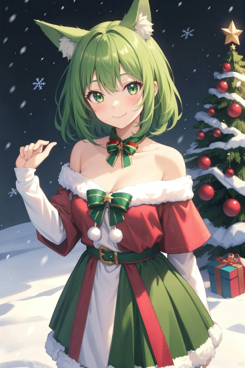 クリスマスコスチューム狐娘さん