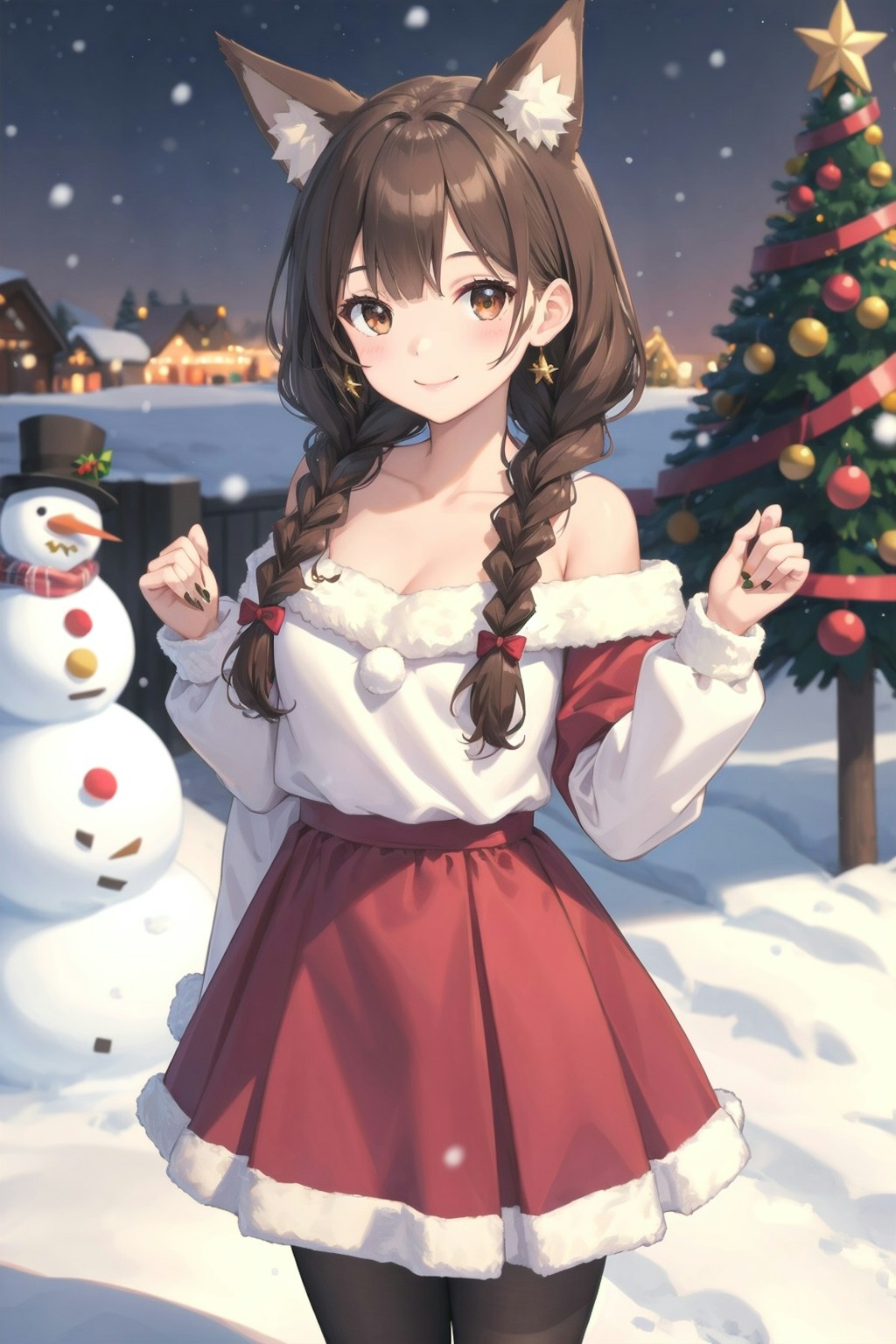 クリスマスコスチューム狐娘さん