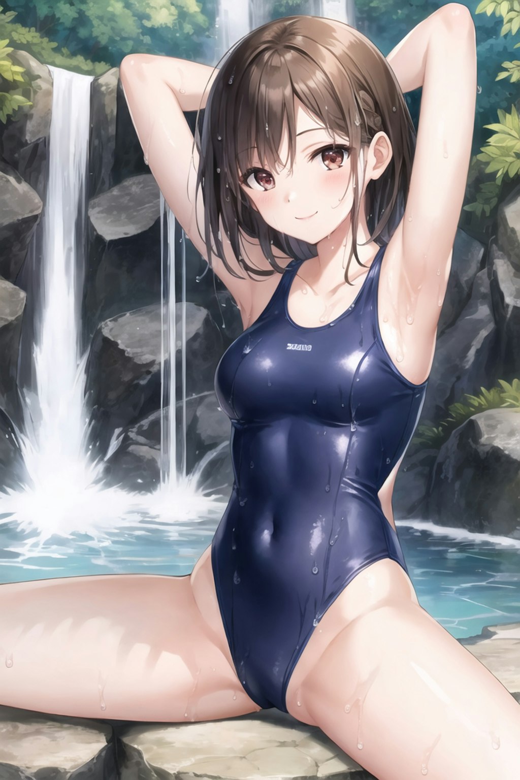 水遊びしてた娘たちが誘ってきます