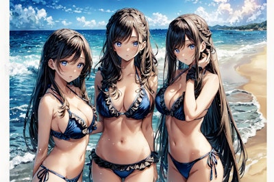 海辺のビキニ三姉妹