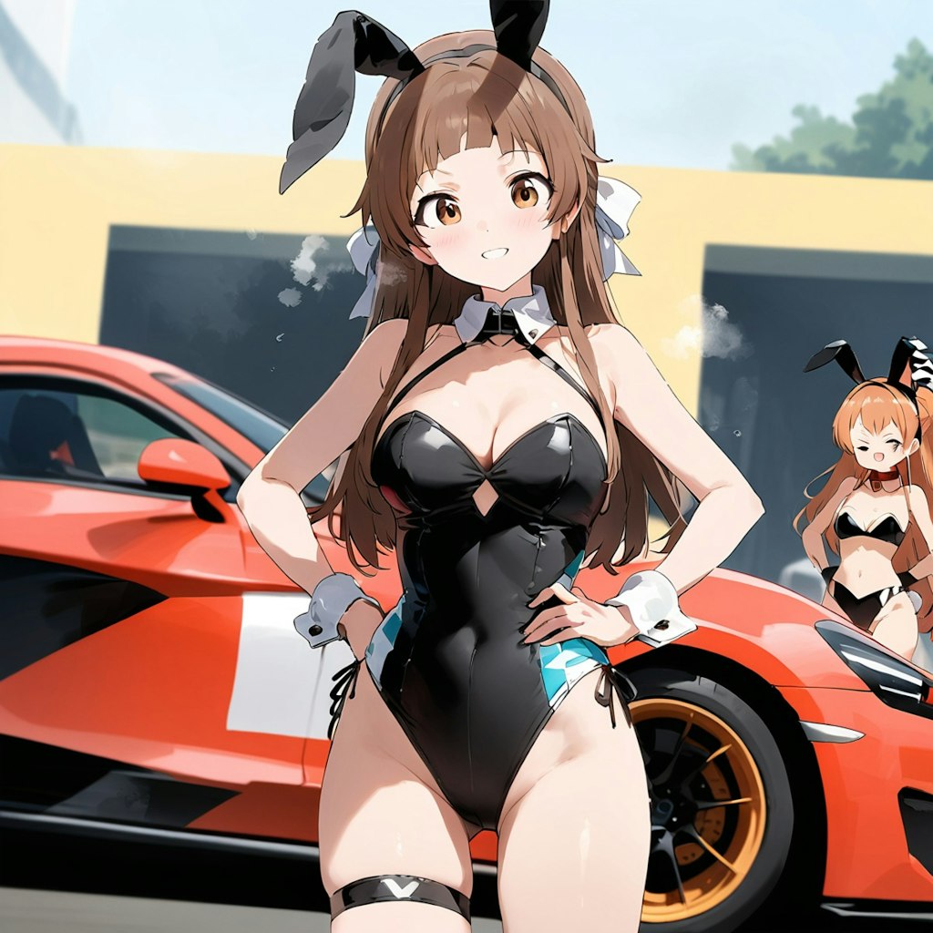 レースクイーンも兼任するバニーガール