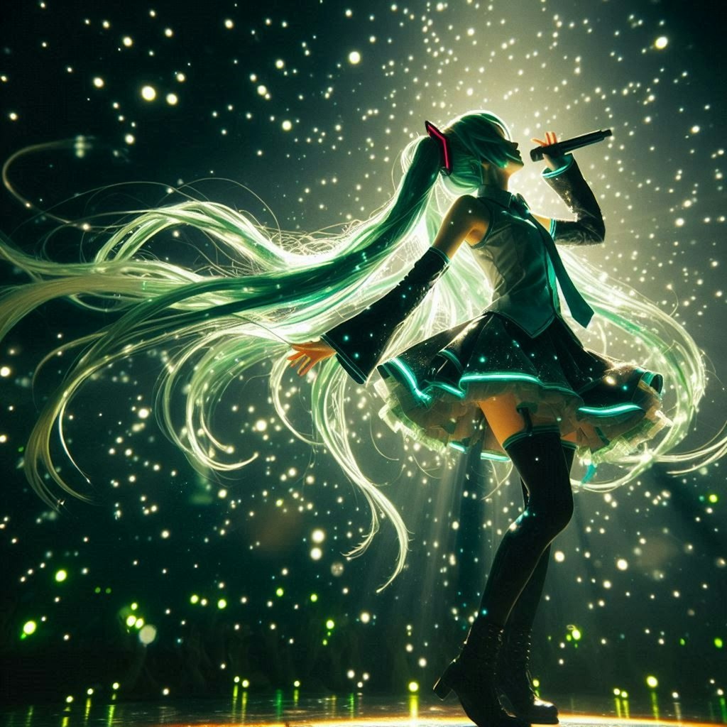 Dalleで初音さんのライブ