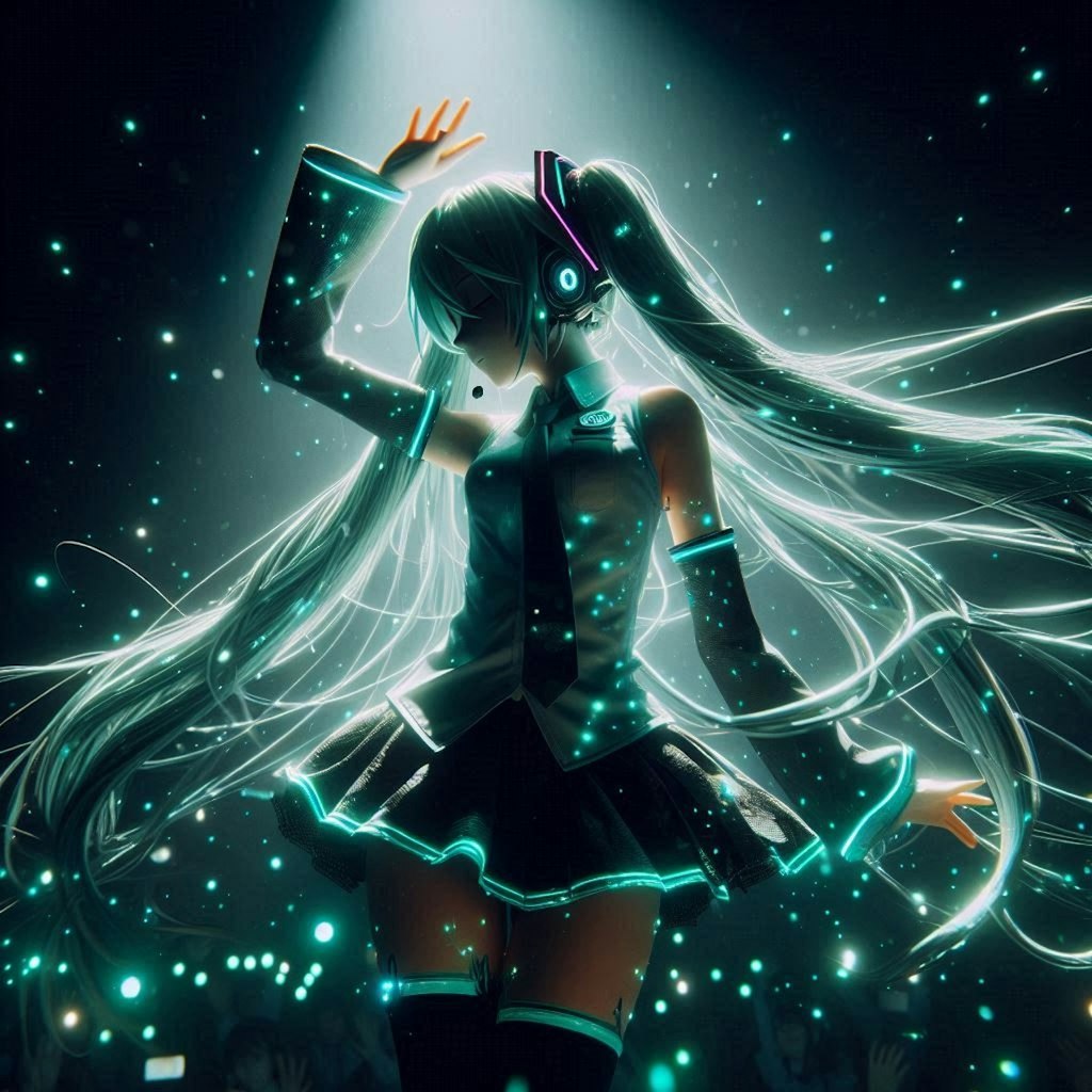 Dalleで初音さんのライブ