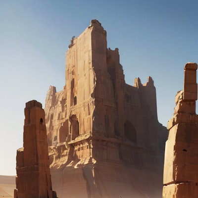 砂漠の建造物跡