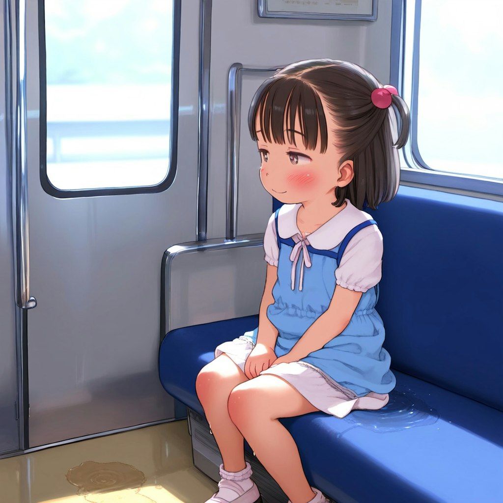 電車でおもらしするのが趣味なかわいい女の子