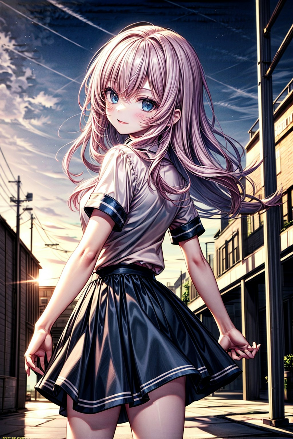 フレアースカートの女の子 Girl in  flared skirt