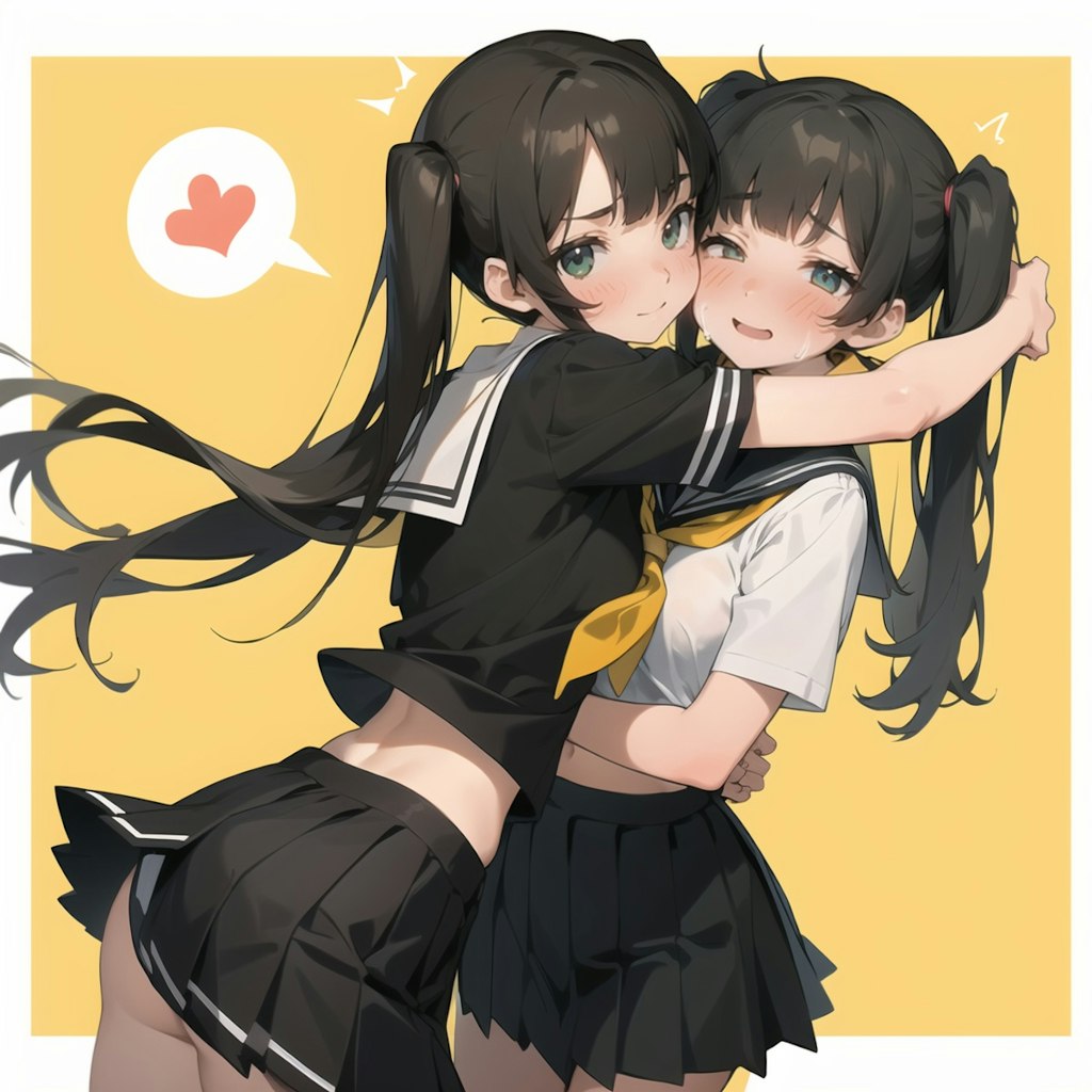 なかよし2人♪　いつもべたべた抱き合っちゃう♡（12枚）　　　　仲良すぎない？♪