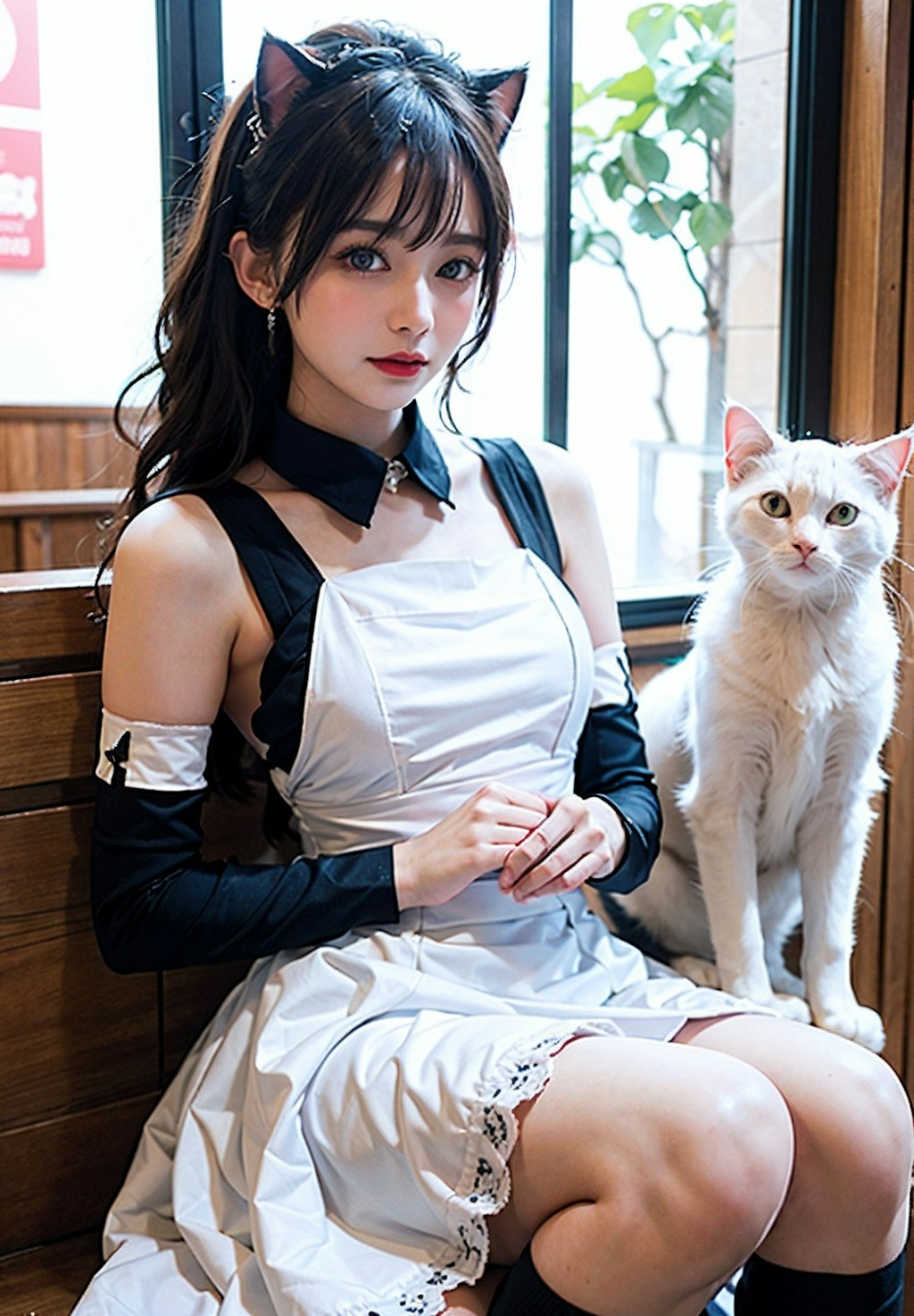 猫耳メイドと猫