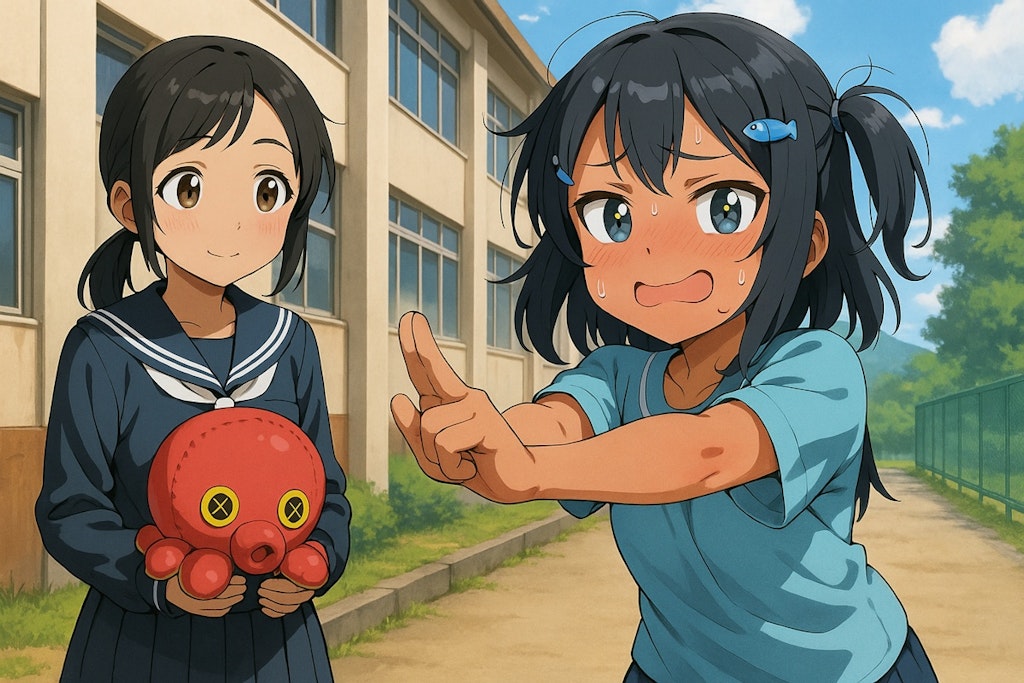 魔貫光殺砲の練習をしているこなつちゃん