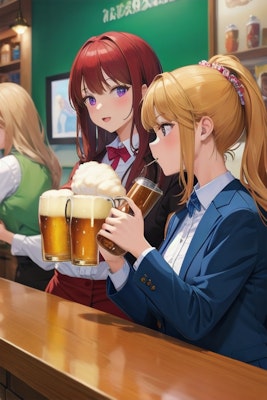ビールを飲んでる女の子